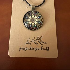 Mosaic Mandala Cabochon Pendant Necklace 🍁